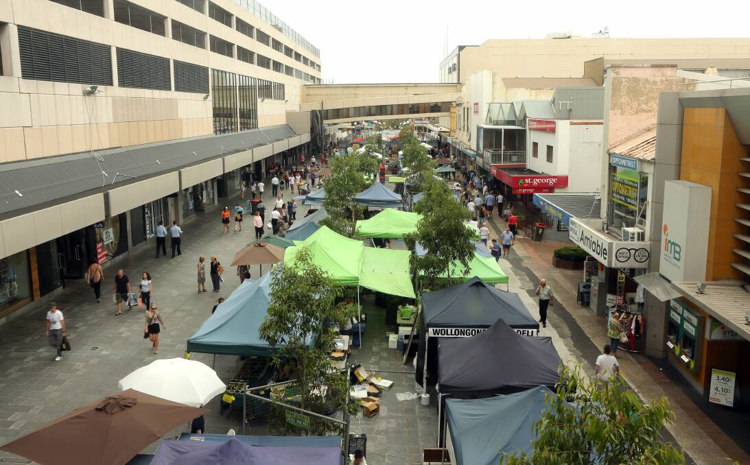 The weekly Crown Street Mall markets have moved to accommodate the second stage of refurbishment works. Picture: KIRK GILMOUR