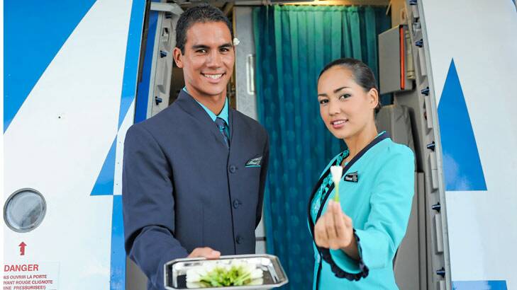 AIr Tahiti Nui crew offer a warm welcome aboard. Photo: supplied