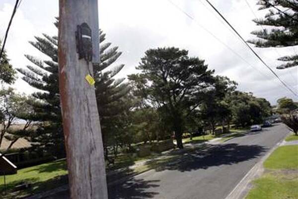 The fibre optic cable across the road from Minnamurra Public School. Picture: ANDY ZAKELI