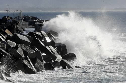 The $5 million wave generator sunk on Saturday in rough seas hitting the South Coast. Picture: GREG TOTMAN
