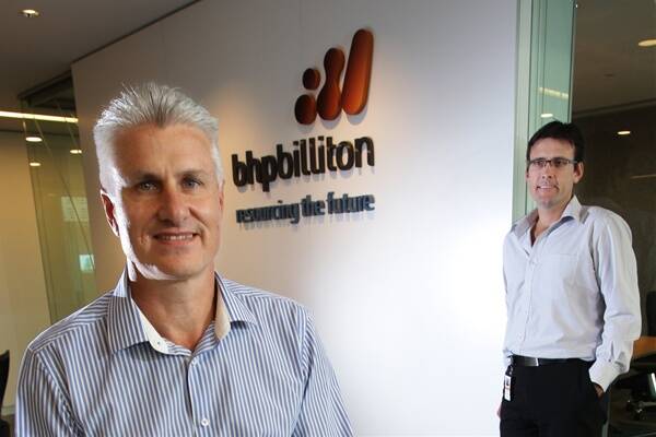 Illawarra Coal president Colin Bloomfield (left) is to leave BHP Billiton to spend more time with his family. Head of projects and engineering Troy McDonald (right) will take his place. Picture: KEN ROBERTSON