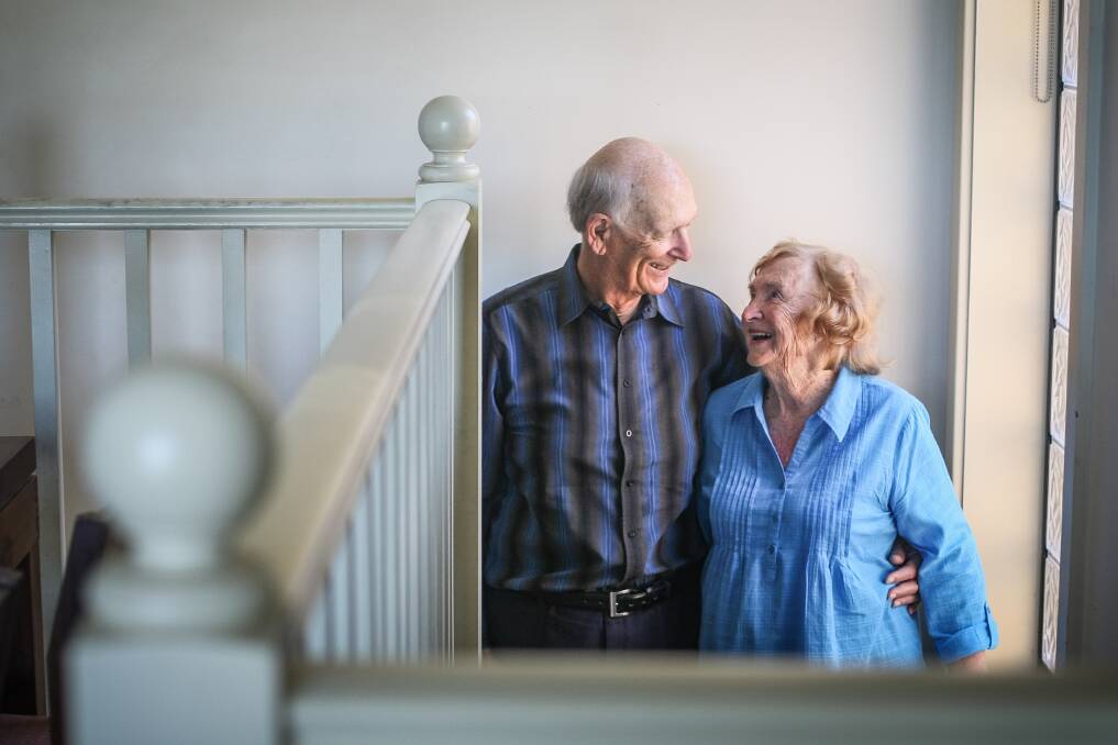 Minnamurra resident Kenn Wheatland at home with wife Joan. Kenn is part of an online home-based health monitoring program.Picture: DYLAN ROBINSON