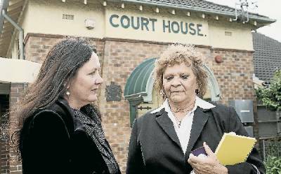 Barrister Jane Healey (left) and Maria Scott's mother Josephine Clark outside the court yesterday. Picture: SYLVIA LIBER