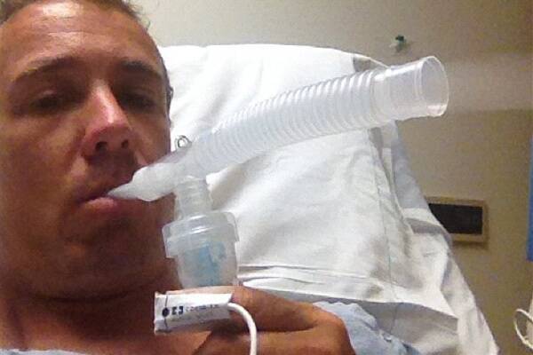 A photo posted online by Maddison from his LA hospital bed.