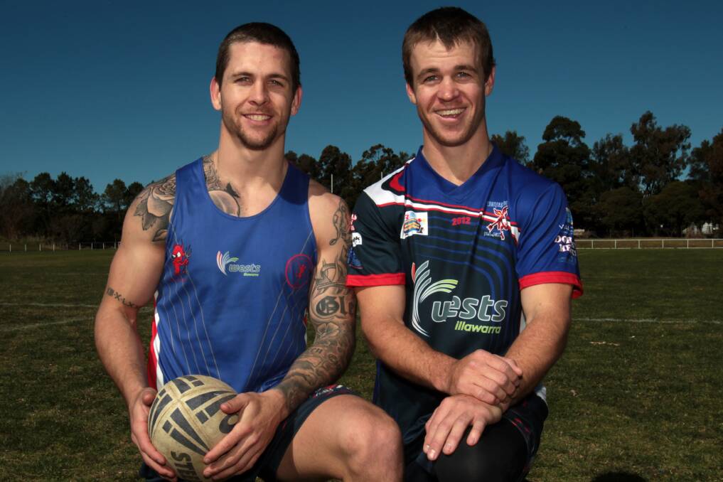 Wests five-eighth Nathan Dureau (left) and his brother, halfback Blake Dureau, will be playing in the Illawarra Coal Cup grand final at WIN Stadium tomorrow. Picture: GREG TOTMAN
