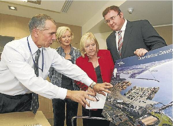 The port corporation's Dom Figliomeni with Ms Cullen, Noreen Hay and Illawarra Minister Paul McLeay.