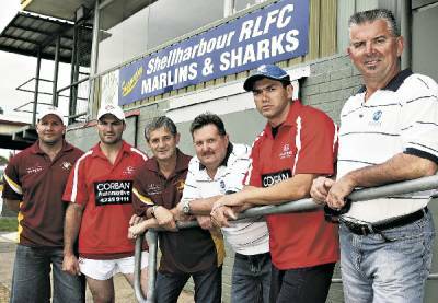 Shellharbour Sharks and Marlins coaching staff David Walsh, Jason Hooper, Peter Yatras, Allan Carrol, Craig Simon and Rod Pepper. Picture: HANK van STUIVENBERG