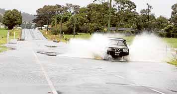 The Illawarra Hwy at Albion Park was nearly impassable yesterday.