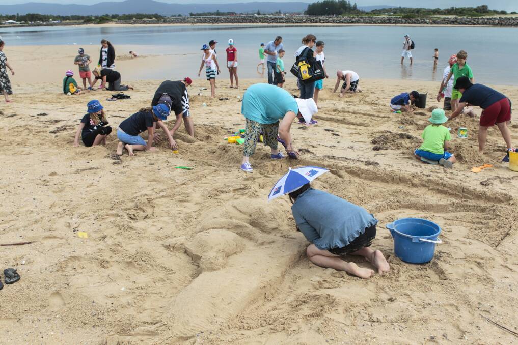 Australia Day Breakfast by the Lake sand castle competition. Picture: CHRISTOPHER CHAN