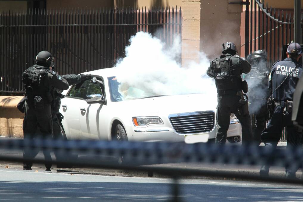 NSW Parliament House bomb scare on Friday. Picture PETER RAE