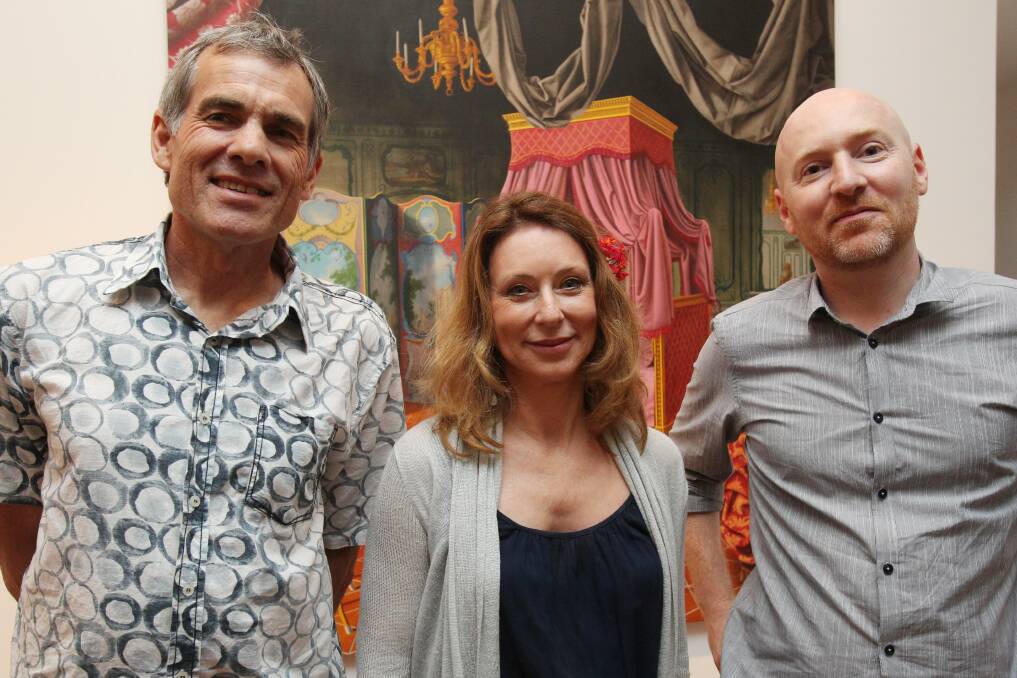 Dr Michael Beare, Dr Paula Dawson and David Eastwood at Wollongong City Gallery.