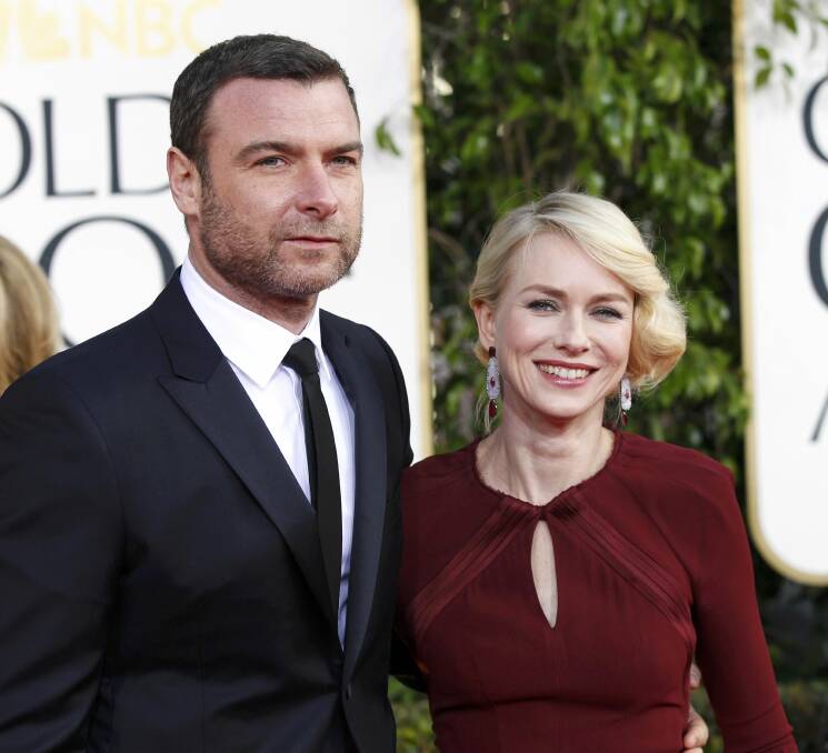 Liev Schreiber and Naomi Watts at the Golden Globe Awards. Picture REUTERS