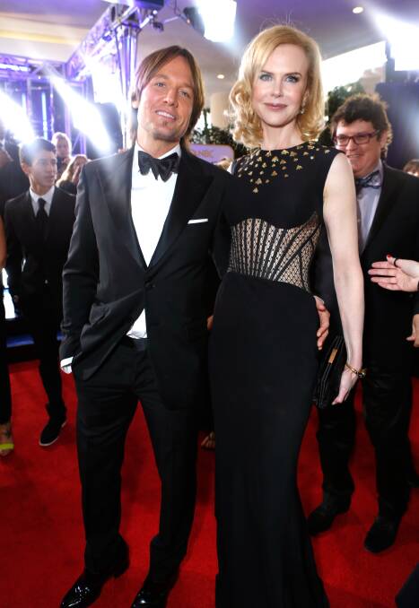 Keith Urban and Nicole Kidman at the 70th Annual Golden Globe Awards. Picture ALEXANDRA WYMAN