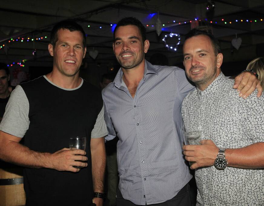 Brent Grose, Joel Jarvis and Ben Jarvis at Beaches Hotel.