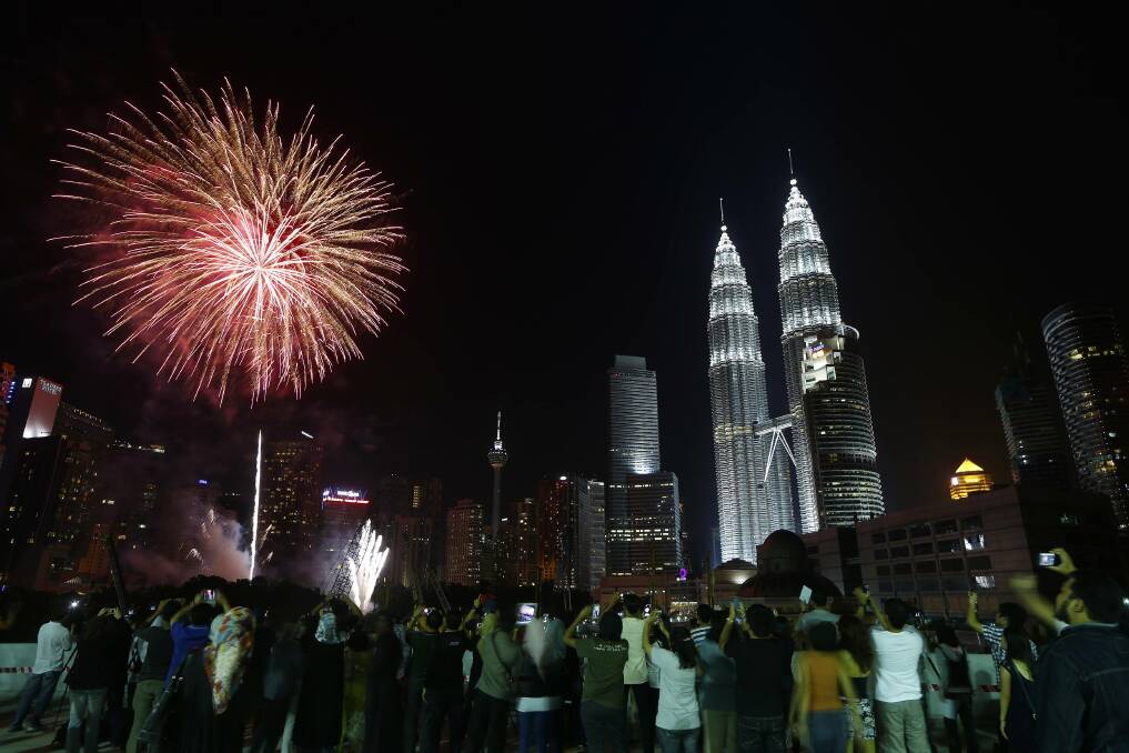 Fireworks near Petronas Twin Towers in Malaysia. Picture REUTERS
