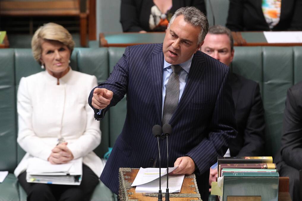 Treasurer Joe Hockey during Question Time at Parliament House in Canberra. Picture ALEX ELLINGHAUSEN