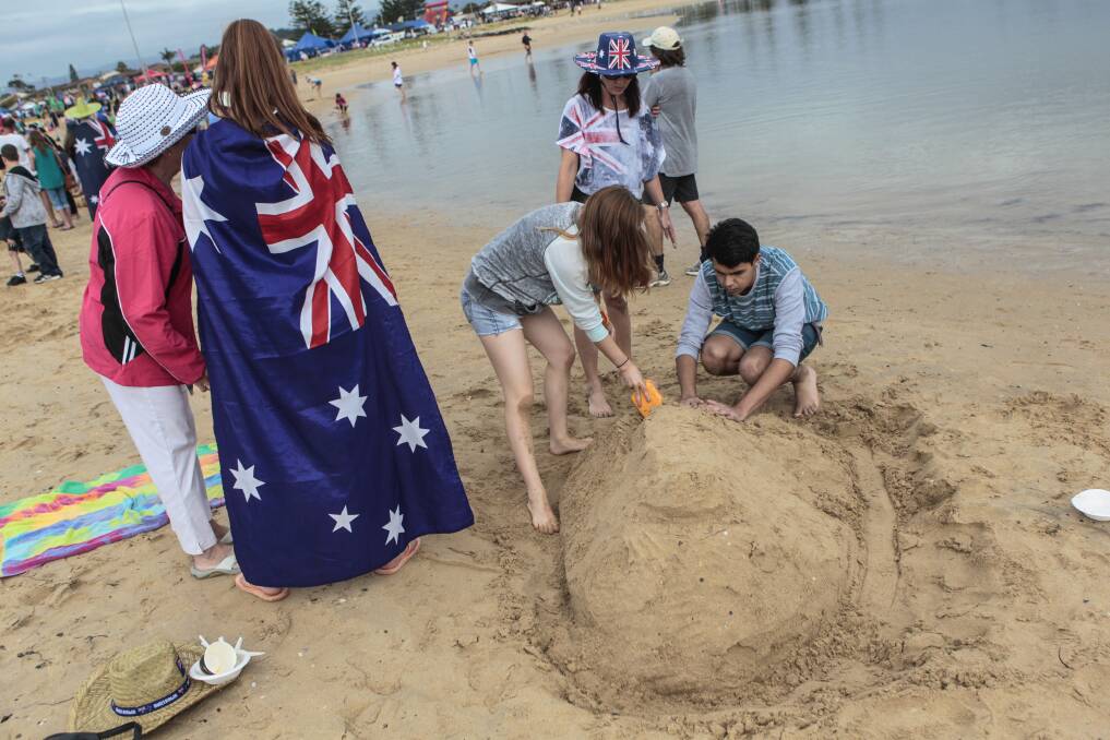 Australia Day Breakfast by the Lake sand castle competition. Picture: CHRISTOPHER CHAN