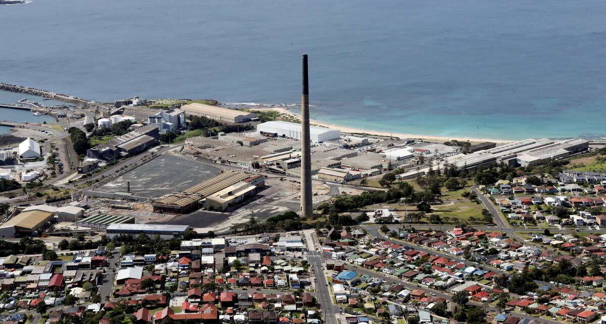 The Port Kembla stack will be demolished in February. Picture ROBERT PEET