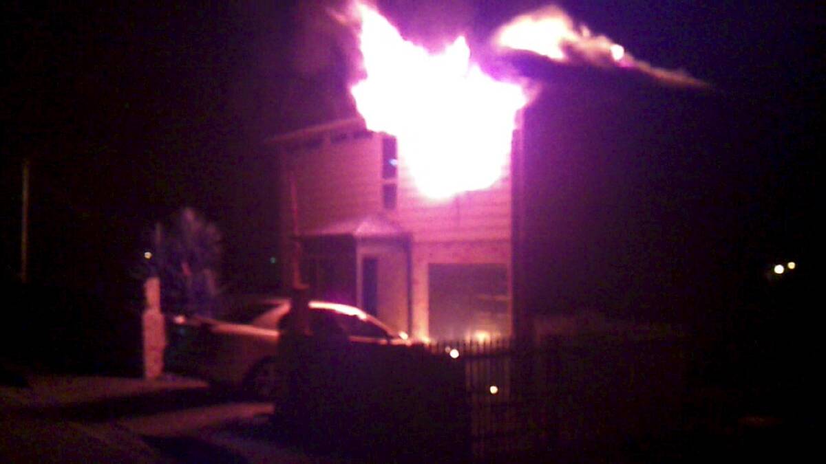Video still of the Corrimal house fire.