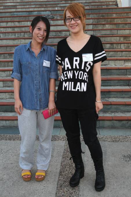 Rainie Li and Ada Ozau at Nan Tien Temple. Picture: GREG TOTMAN