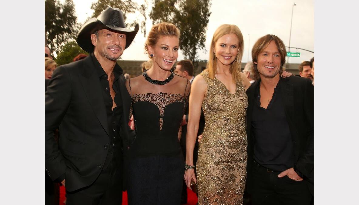 Singer Tim McGraw, singer Faith Hill, actress Nicole Kidman and singer Keith Urban