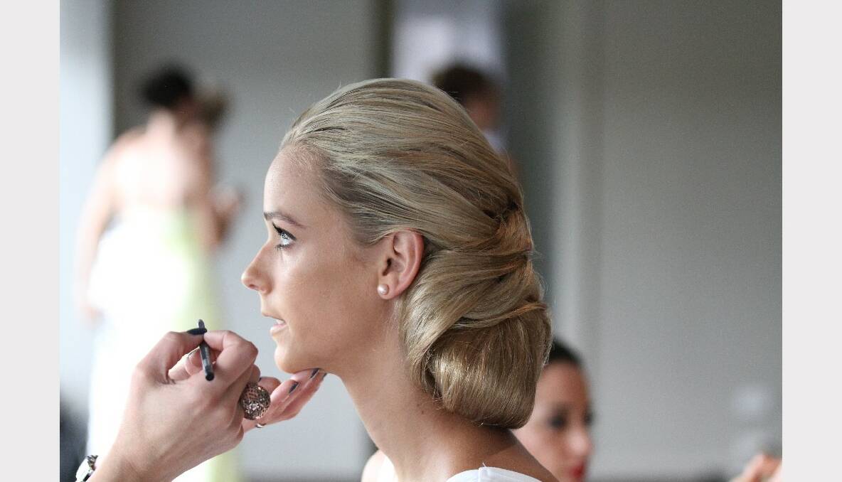 2013 Miss Sydney Australia Aleisha Brooke-Smith, getting her make-up done