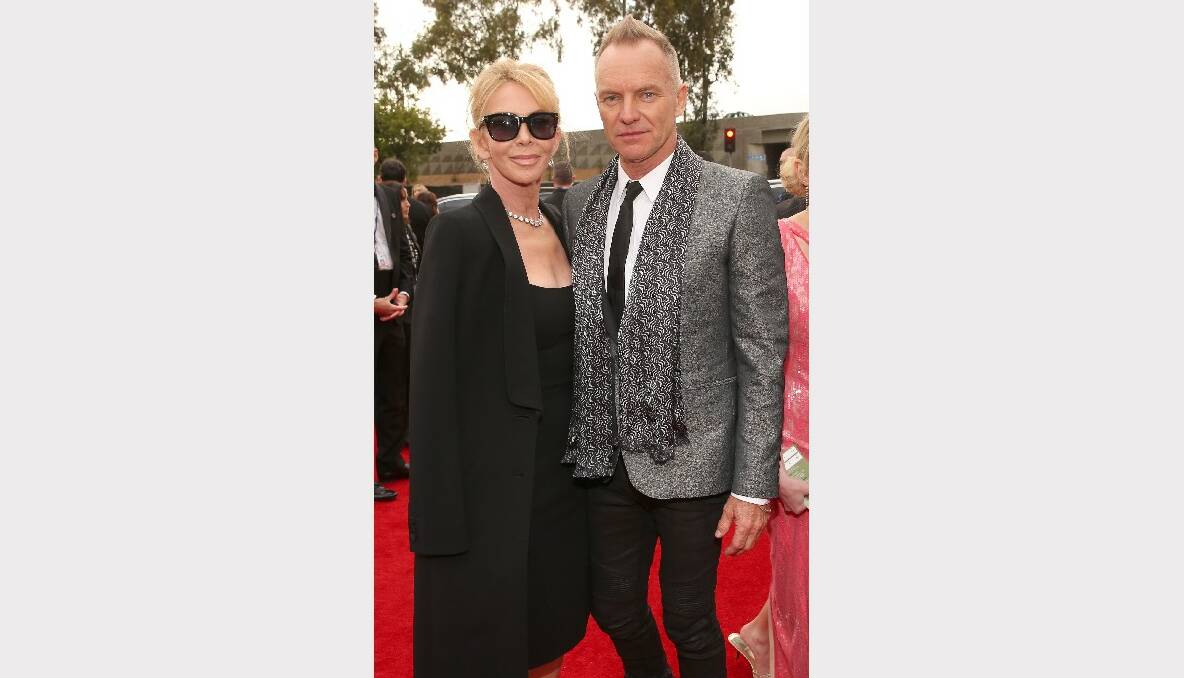 Singer Sting (R) and producer Trudy Styler