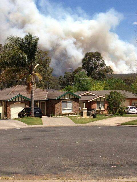 Picture of the fire burning near Balmoral. Courtesy of the NSW Rural Fire Service Facebook page.
