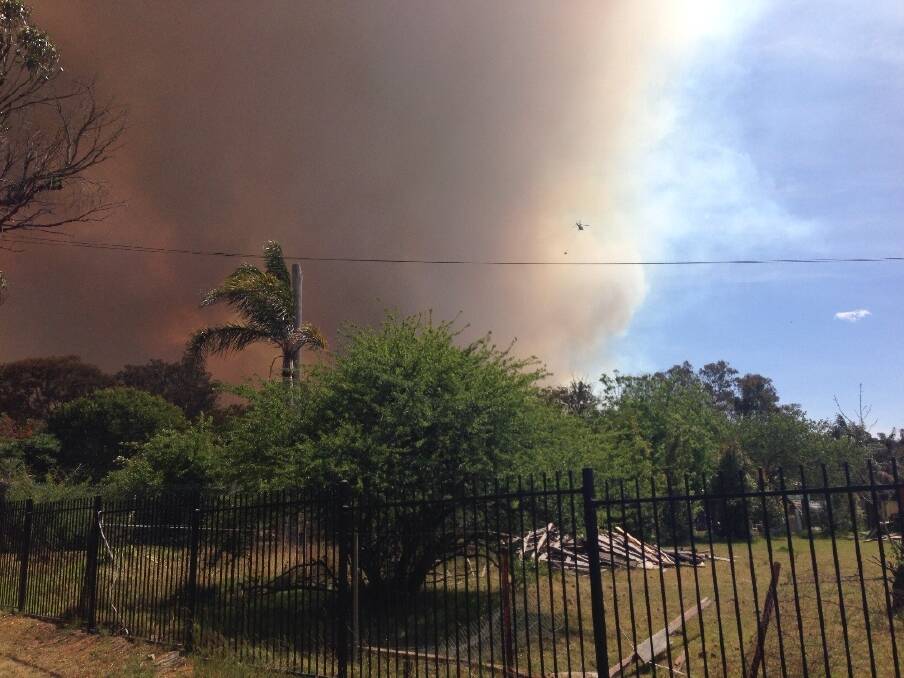 A resident near Balmoral sent in this photo of the looming bushfire.