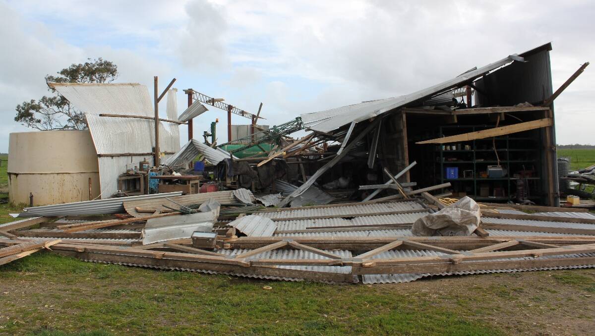 Shed obliterated, 32 kilometres outside of Kingston. Picture: David Rasheed