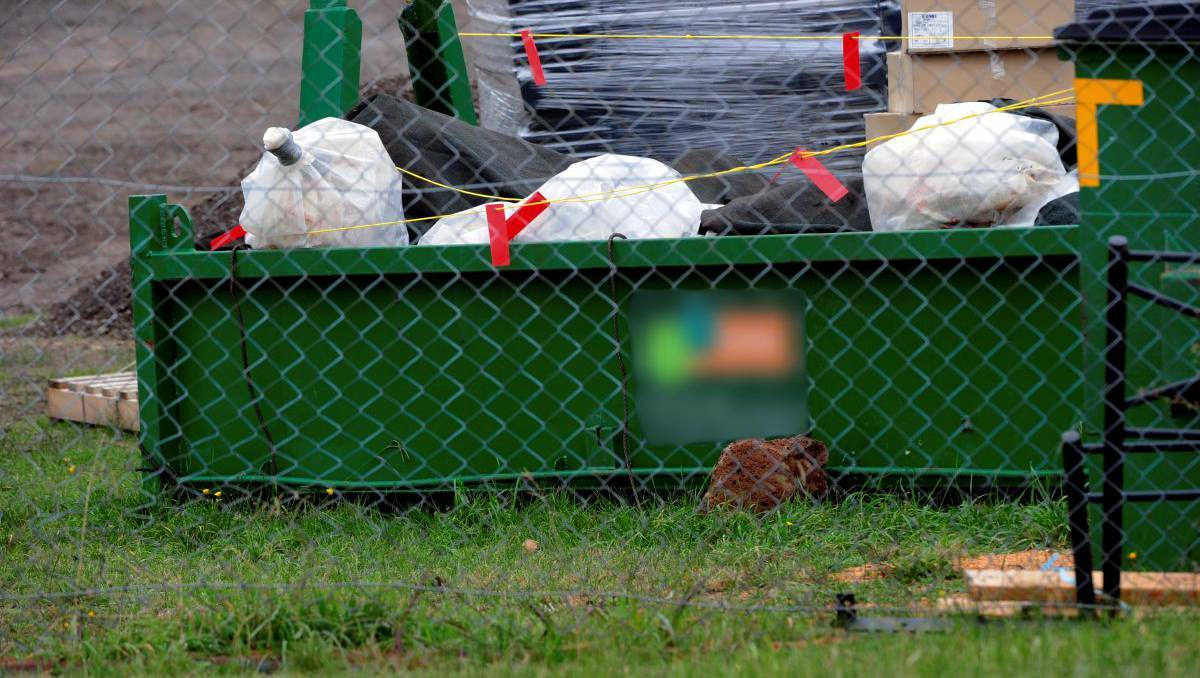 Another asbestos dumping site at a Melbourne Rd business. PICTURE: THE COURIER 