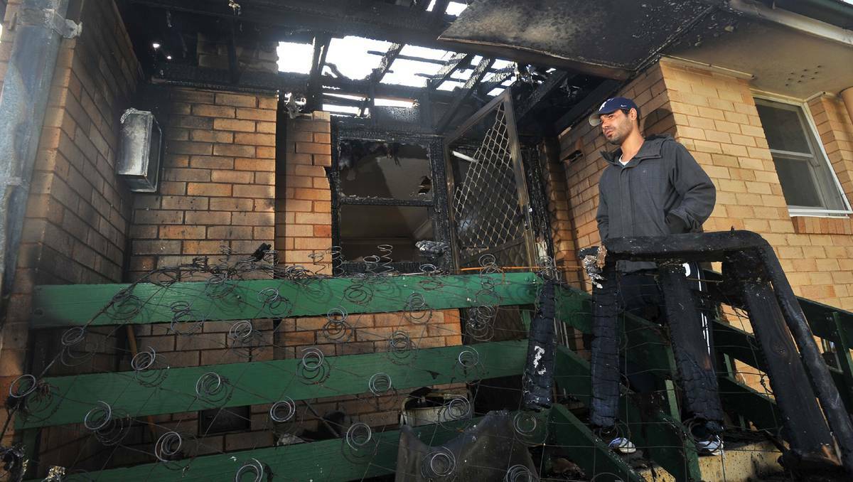 Resident John Kilby lives a few doors down from an apartment in Kooringal that was destroyed by fire. Picture: Addison Hamilton (DAILY ADVERTISER) 