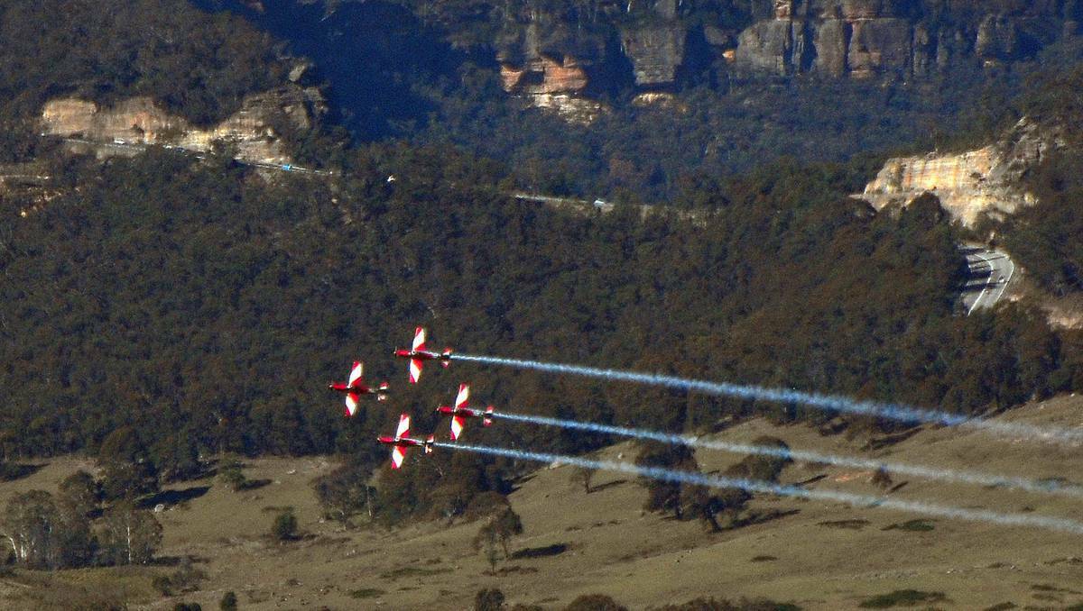 LITHGOW: Paul Cardow, of Beyond Photographics at Wallerawang, captured this short of The Roulettes over the Hartley Valley. 
