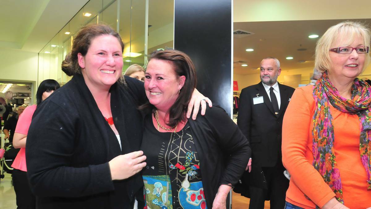 ORANGE: Nanette Mulcahy (right) with daughter Shannon Cain was shocked when her ticket drawn from the cash cube won her a Hyundai i20. Photo: JUDE KEOGH. 