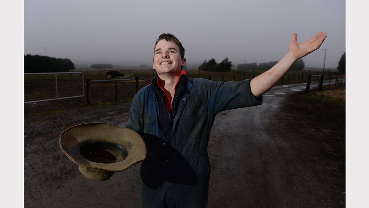 Dairy farmer Glenn Ross, along with other farmers in the region, look forward to more rain after an exceptionally dry first five months of the year. PHOTOGRAPHER: ADAM TRAFFORD (THE COURIER) 
