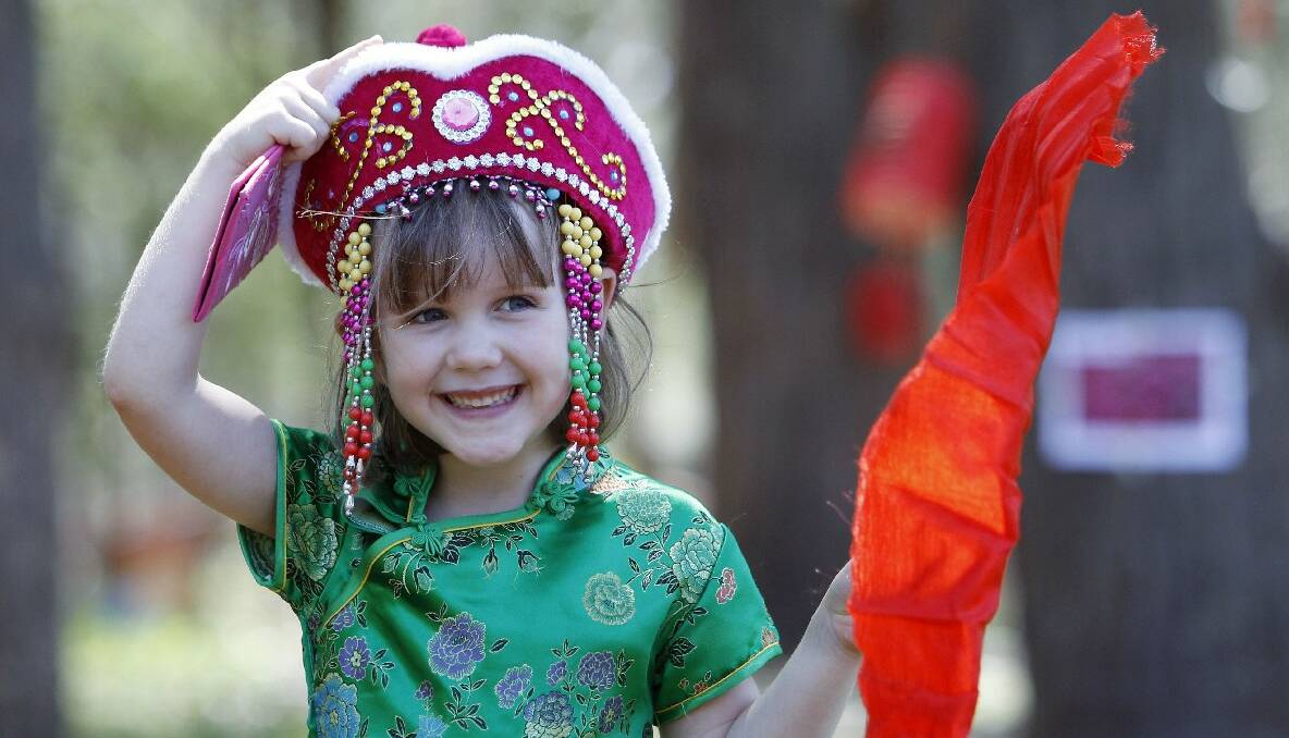 Four-year-old Jarra Parker-Hunt shows off her traditional dress. Photos: ANDY ZAKELI