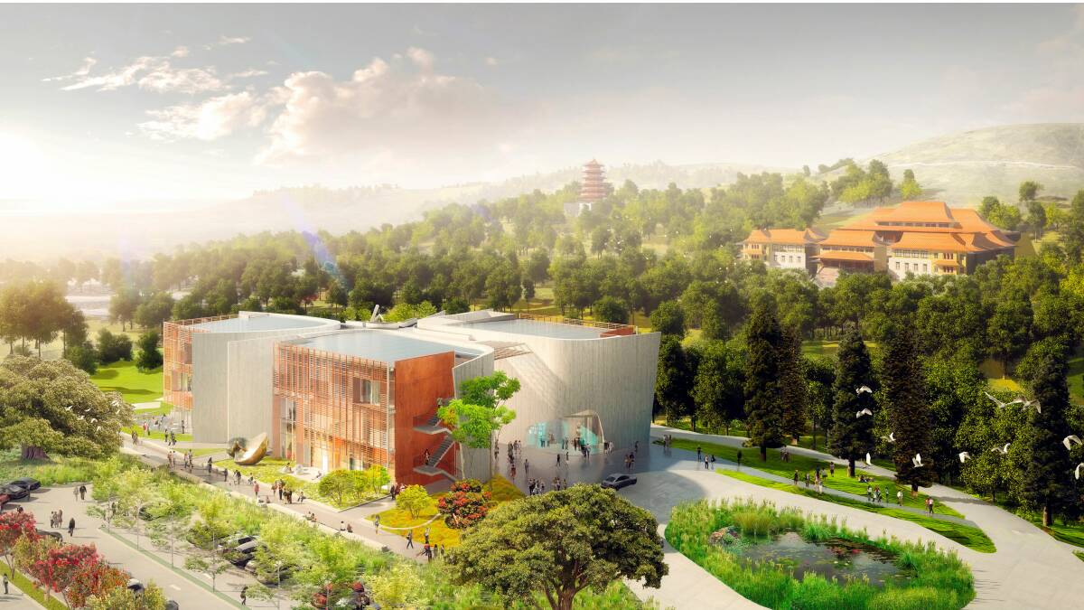 An artist’s impression of the planned Nan Tien Institute Campus and Art Gallery. A ceremony to mark the start of construction will be held this Sunday.