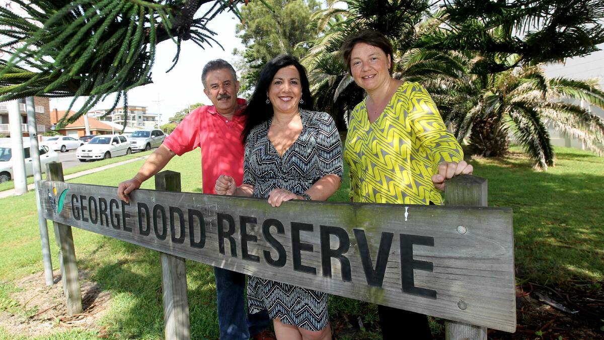 Migration Public Art Project steering committee members Dom Chieffe, Mary Zanotto and Irina Bruckner at George Dodd Reserve. Picture: SYLVIA LIBER