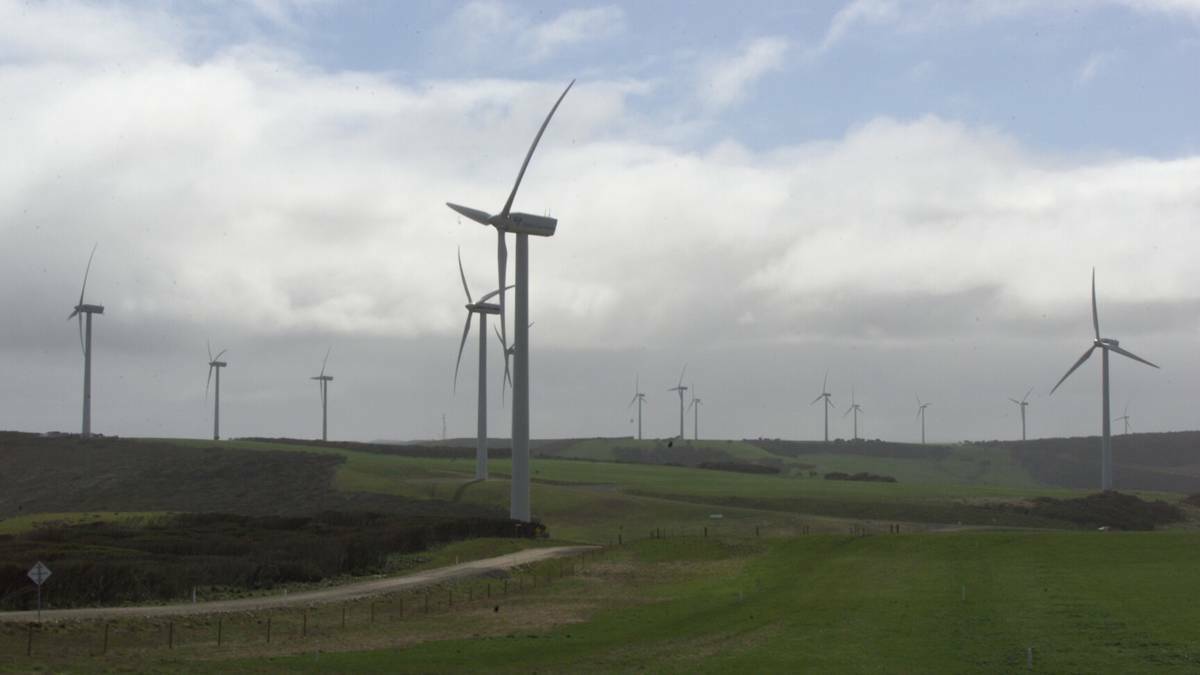 Turbines in action at the Woolnorth Wind Farm. A $2 billion wind farm proposal for King Island is the subject of a legal wrangle.
