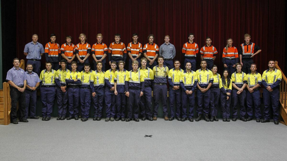 These  high school graduates are undertaking apprenticeships or cadetships at BlueScope. Their initial eight-week TAFE course is intensive. PictureL CHRISTOPHER CHAN