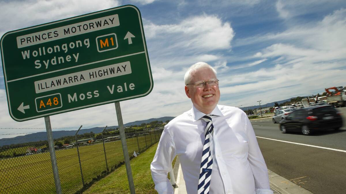 Kiama MP Gareth Ward announces the outcome of the review and the next steps in the M1 Princes Motorway/A1 Princes Highway project. CHRISTOPHER CHAN