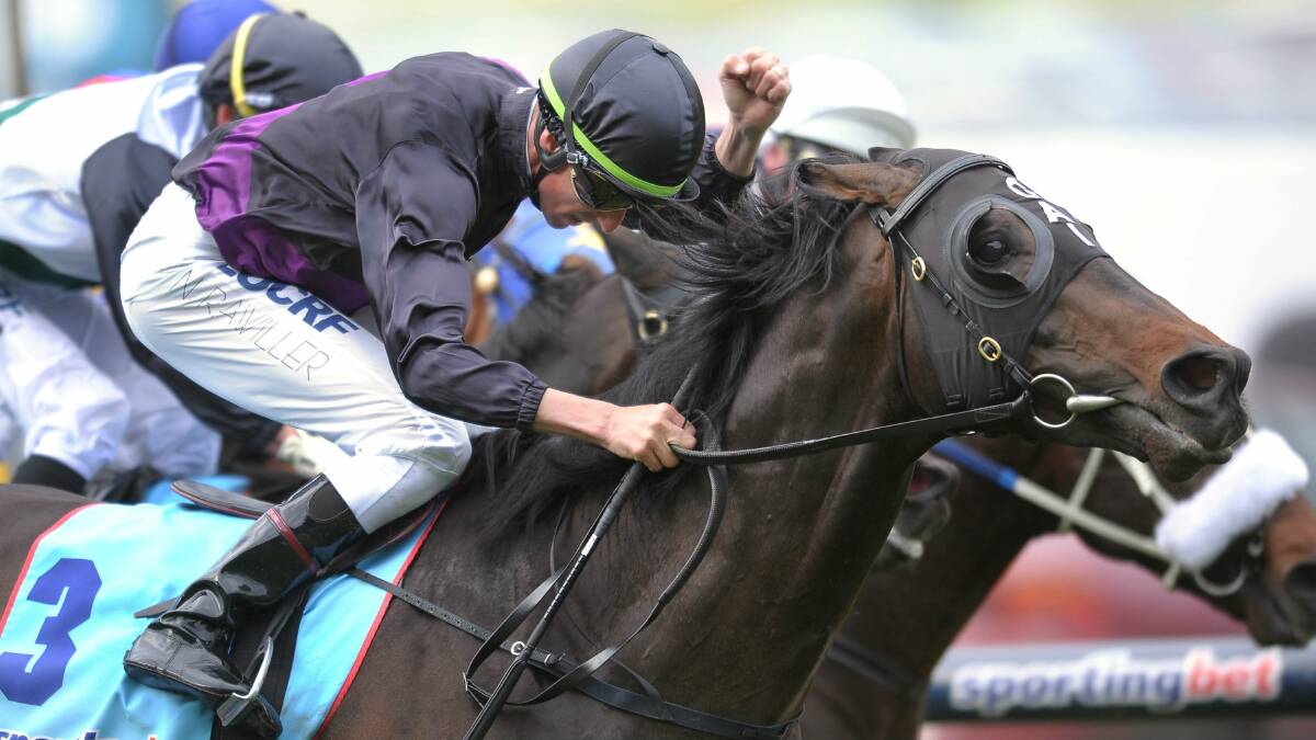 Fiorente wins the Dato Tan Chin Nam Stakes at Moonee Valley on September 14. Picture: VINCE CALIGIURIt .