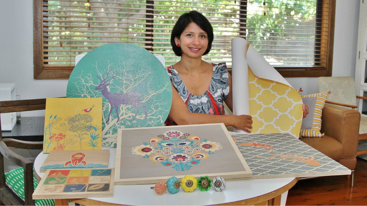 Pinky Makaude, of Bulli, with some of the product range from her business, Festoon Creative Spaces. Picture: GREG ELLIS