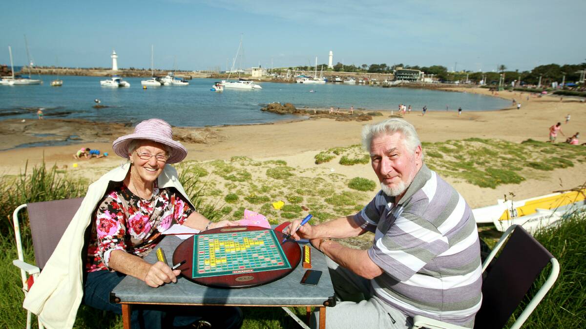 Rene and Jeff Chelton enjoyed a game of Scrabble as they waited for the fireworks.