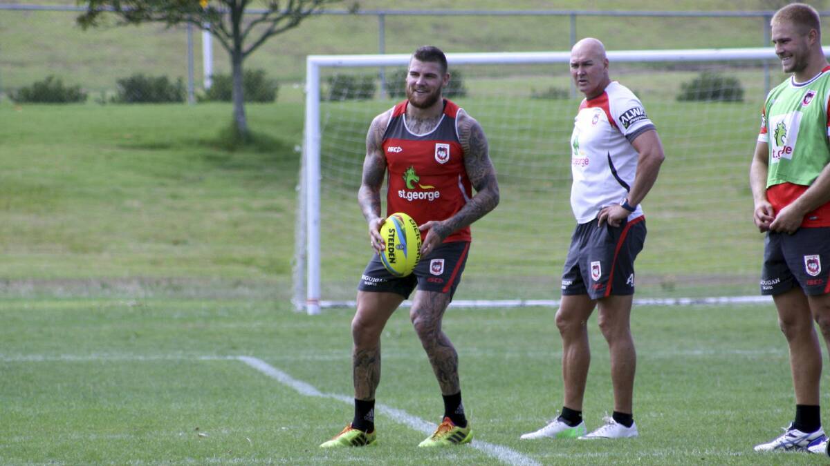 Dragons player Josh Dugan at training for the Nines in Auckland yesterday.