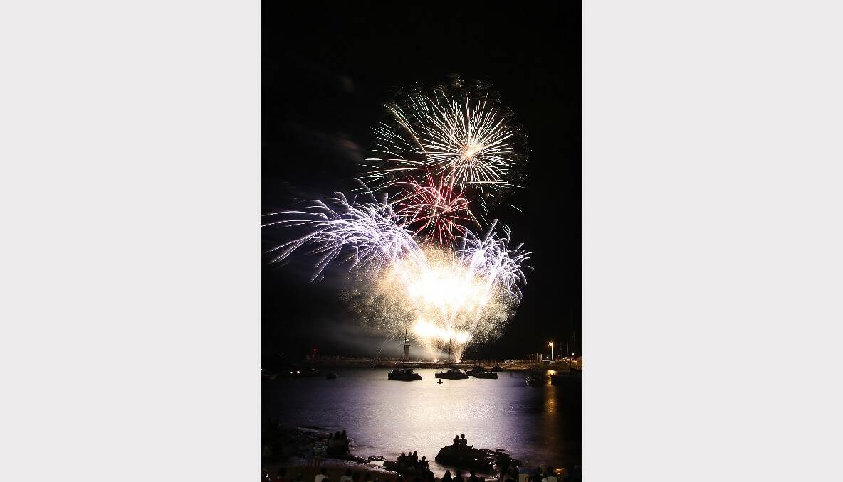 Fireworks at Belmore Basin end 2013 and bring in 2014. Picture: SYLVIA LIBER