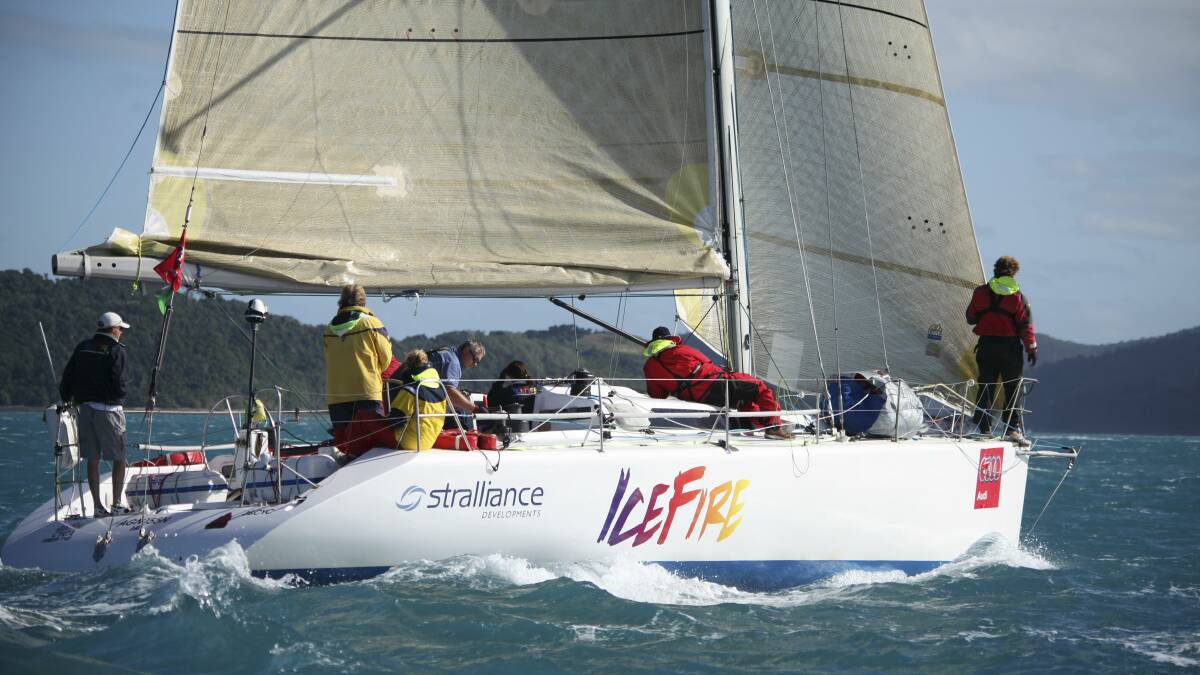 IceFire missed the recent Sydney to Hobart ocean race but will have all four owners aboard as crew for her first shot at the Pittwater to Coffs Harbour yacht race today.