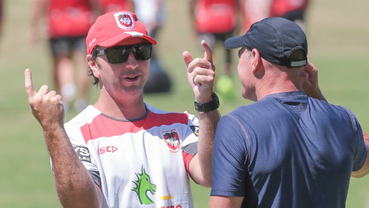 Coach Steve Price at Dragons training yesterday. Picture: ADAM McLEAN