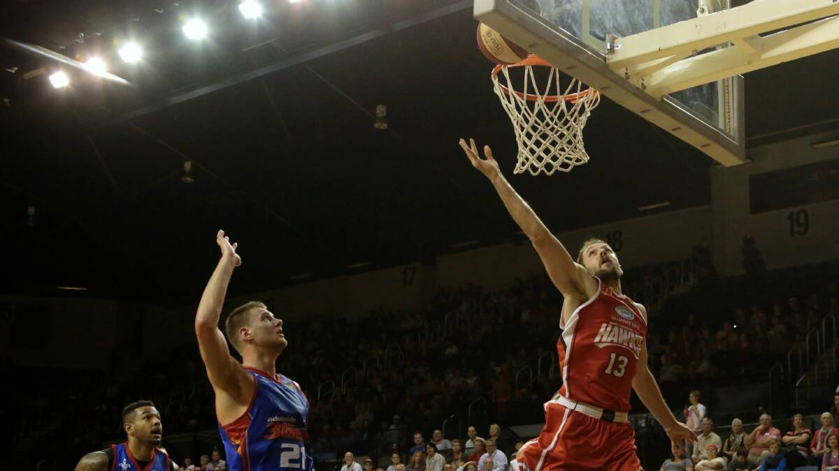 Wollongong guard Rhys Martin makes a shot during Friday's win over Adelaide at WIN Entertainment Centre. Picture: ADAM McLEAN