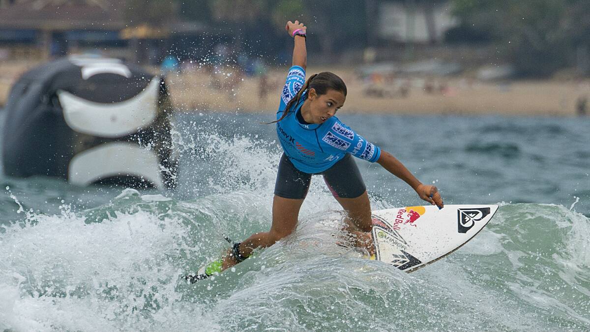 Sally Fitzgibbons remains in pain from a month-old injury. Picture: ASSOCIATION OF SURFING PROFESSIONALS